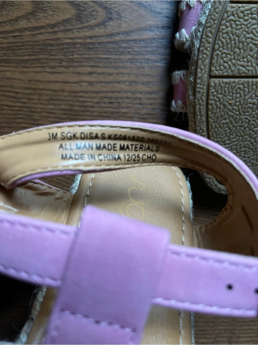 Sugar Girls Pink Braided Espadrille Sandals with Buckle